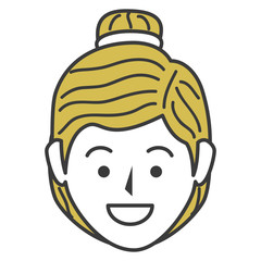 beautiful woman head avatar character vector illustration design