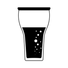 glass of beer icon image vector illustration design  black and white