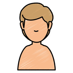 young man shirtless avatar character vector illustration design