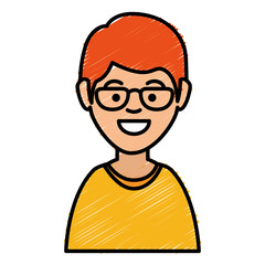 young man avatar character vector illustration design