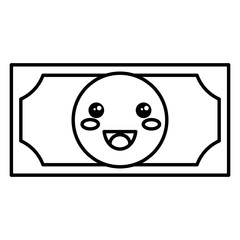 bill dollar money kawaii character vector illustration design