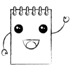 notebook school kawaii character vector illustration design