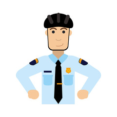 police officer wearing helmet icon image vector illustration design 