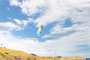 paraplane flying high up