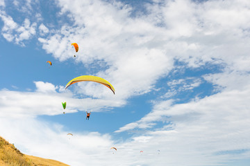 paraplane flying high up