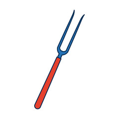 grill fork tool cooking kitchen icon vector illustration