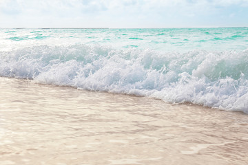 Warm sand and sea at resort