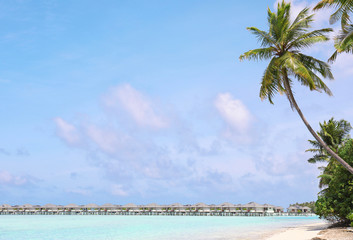 Beautiful sea beach at tropical resort