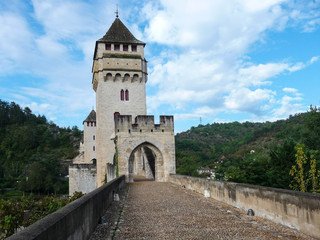 Fototapeta na wymiar Valentré Bridge (Devil's Bridge) - Cahors, France