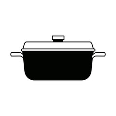 pan of stainless casserole cooking domestic vector illustration