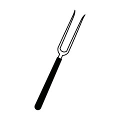 grill fork tool cooking kitchen icon vector illustration