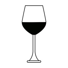empty wine glass beverage drink utensil vector illustration