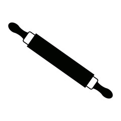 wooden rolling pin icon kitchen tool for bakery vector illustration