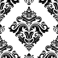Seamless classic black and white pattern. Traditional orient ornament. Classic vintage background