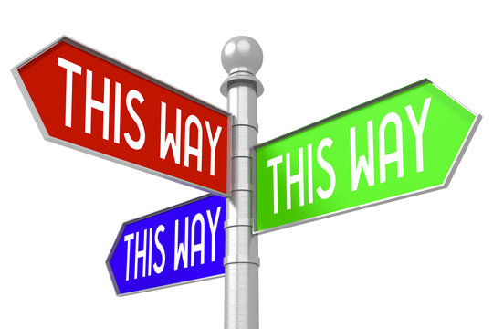This way concept - colorful signpost