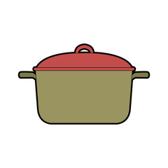 pan of stainless casserole cooking domestic vector illustration