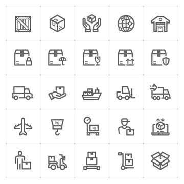 Icon set - logistic and delivery vector illustration