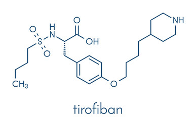 Tirofiban anticoagulant drug molecule. Skeletal formula.