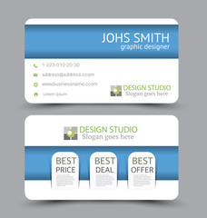 Business card. Design set template for company corporate style. Vector illustration.