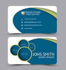 Business card. Design set template for company corporate style. Vector illustration.