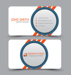 Business card. Design set template for company corporate style. Vector illustration.