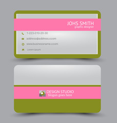 Business card. Design set template for company corporate style. Vector illustration.