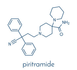 Piritramide opioid analgetic drug molecule. Skeletal formula.