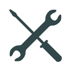 screwdriver and wrench tools support repair vector illustration
