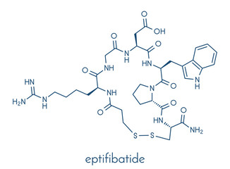 Eptifibatide anticoagulant drug molecule. Skeletal formula.