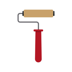 paint roller handle renovation decoration element icon vector illustration