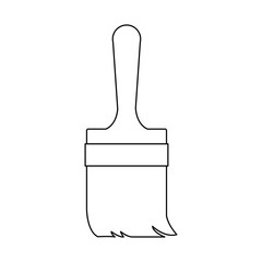 construction paint brush handle white background vector illustration