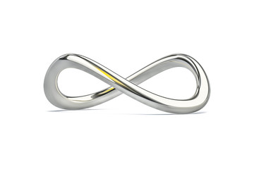 Fototapeta premium a chrome infinity sign isolated on white