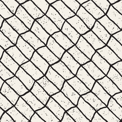 Seamless pattern with hand drawn brush strokes. Ink doodle illustration. Geometric monochrome vector pattern.