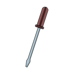 screwdriver work tool element icon vector illustration