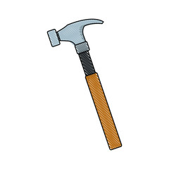 carpenter hammer tool construction element vector illustration