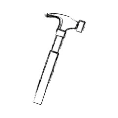 carpenter hammer tool construction element vector illustration