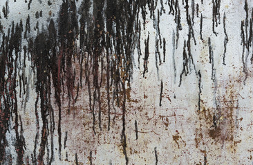 Fototapeta premium Zardzewiały metal tło z smugami rdzy.