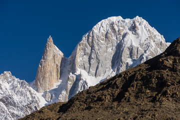 Lady finger and Ultar Sar mountain peak at Hunza valley, Gilgit Baltistan, Pakistan