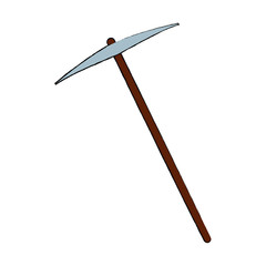 pickaxe tool for work with stone vector illustration