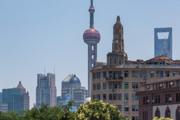 landmarks of Shanghai,group of modern business buildings.
