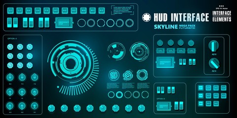 Futuristic virtual graphic touch user interface, HUD