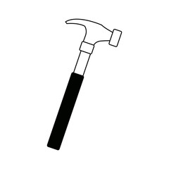 carpenter hammer tool construction element vector illustration