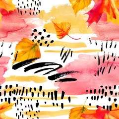 Papier Peint photo Impressions graphiques Motif harmonieux d& 39 automne abstrait aux couleurs vives de l& 39 automne.