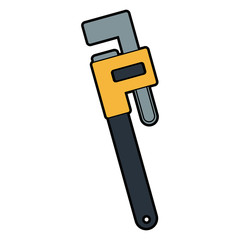 adjustable plumbing and pipe wrenche tool repair vector illustration