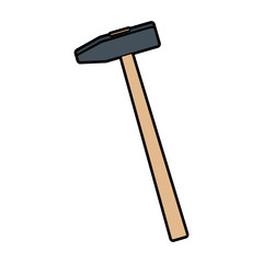 hammer construction build object icon vector illustration