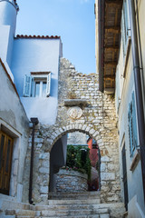 Old stone gate at Rovinj, Croatia.