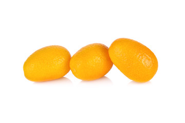 fresh kumquat orange on white background
