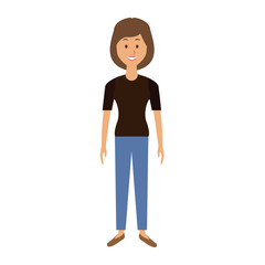 beautiful woman character people standing vector illustration