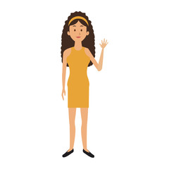 beautiful woman character people standing vector illustration