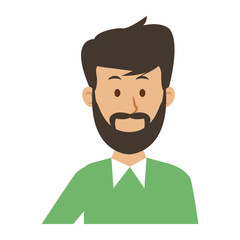 portrait of a senior man character on white background vector illustration